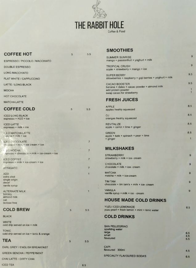 Menu The Rabbithole-5