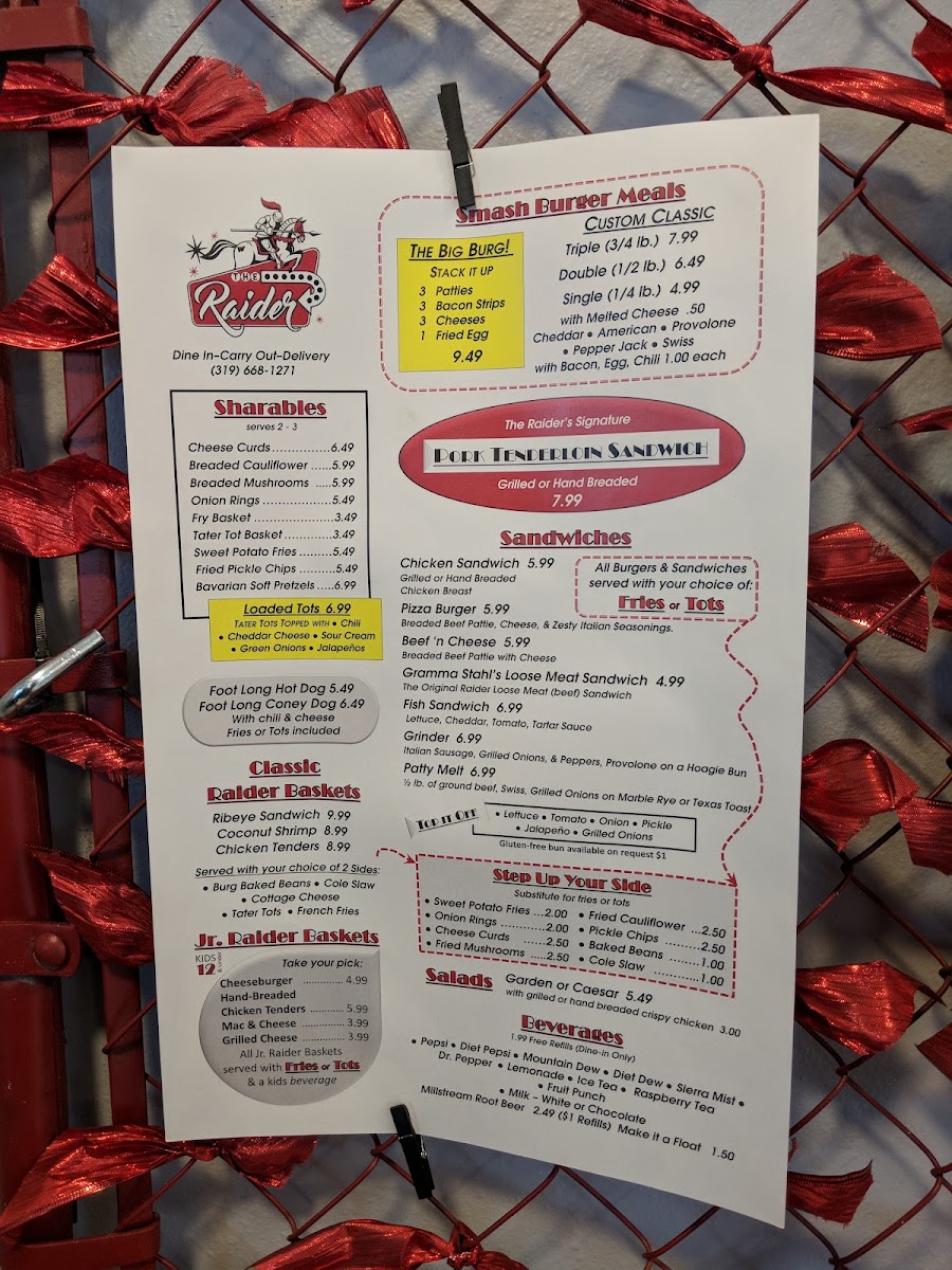 Menu The Raider-3