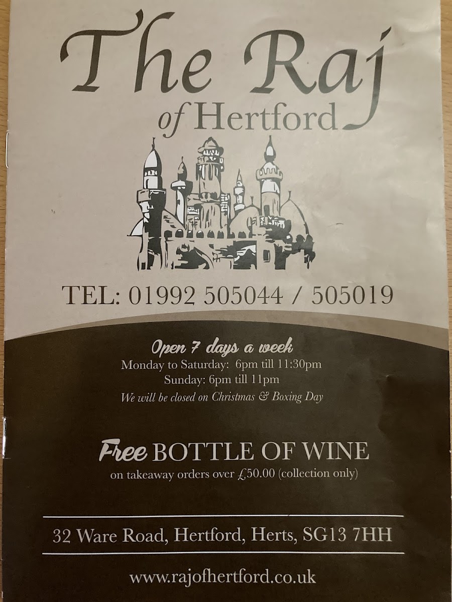 Menu The Raj Of Hertford-8