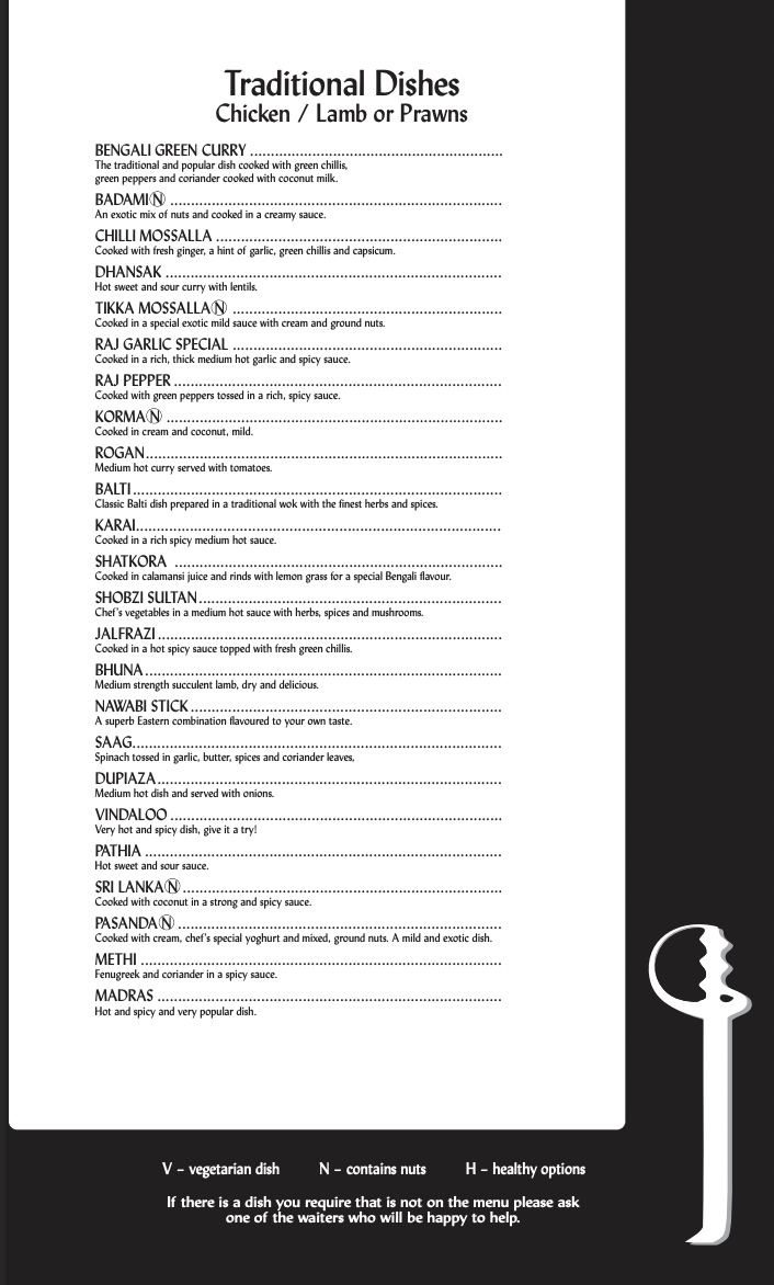 Menu The Raj Restaurant-2