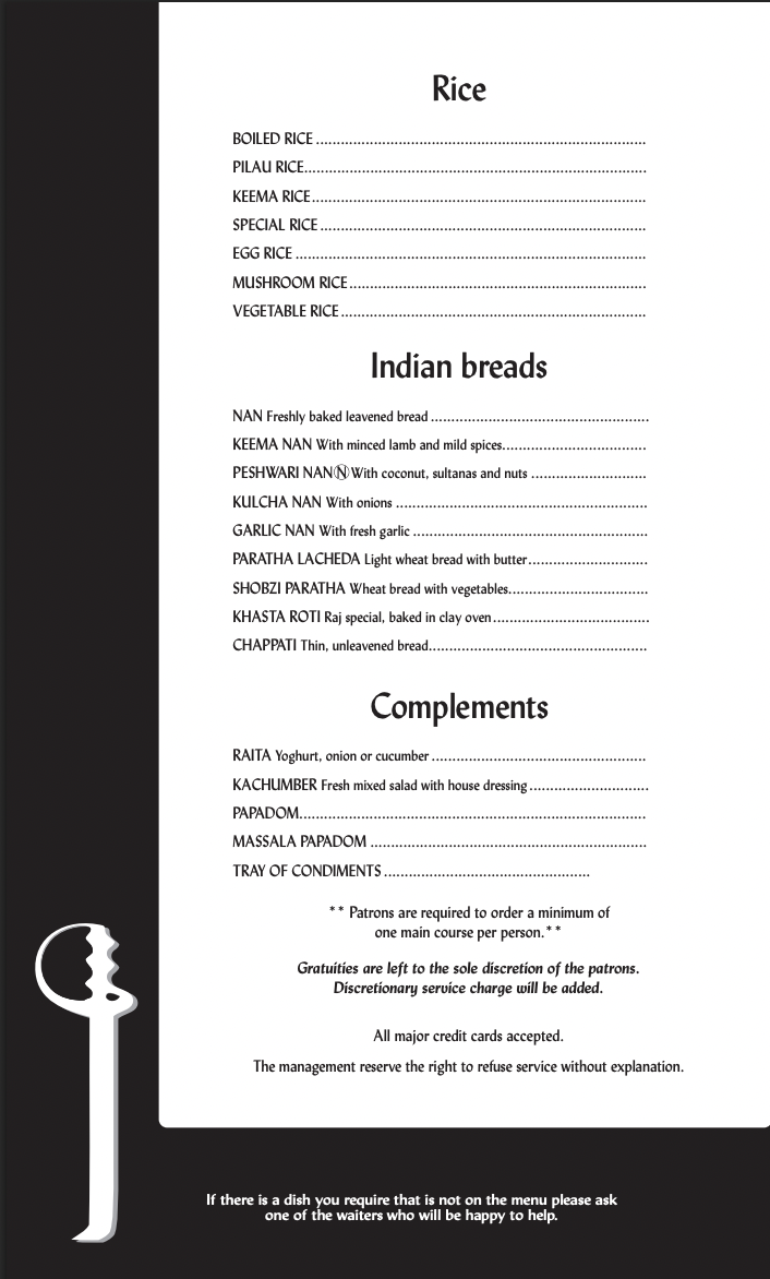 Menu The Raj Restaurant-6