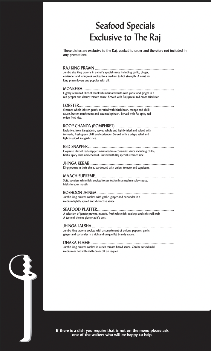 Menu The Raj Restaurant-7