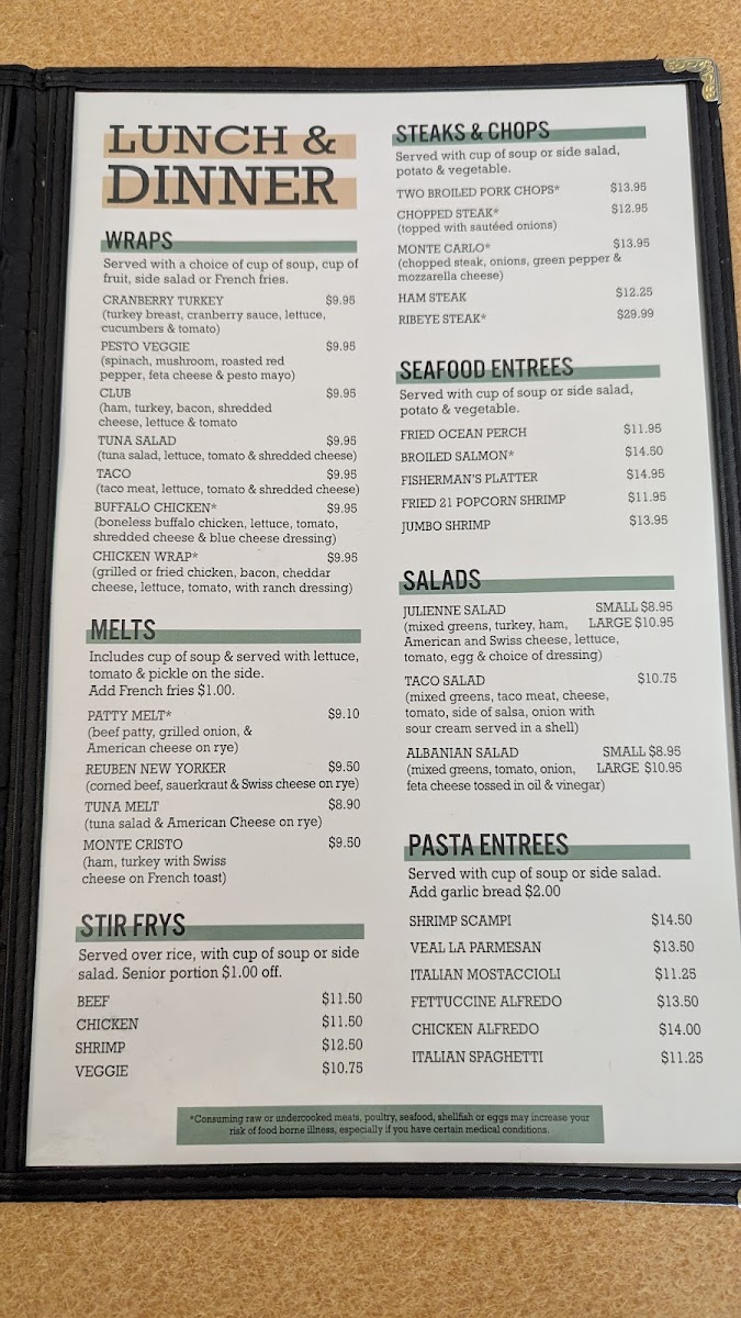 Menu The Red Apple Inn-1