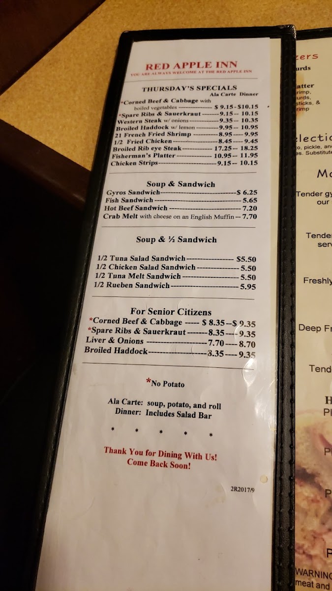 Menu The Red Apple Inn-10