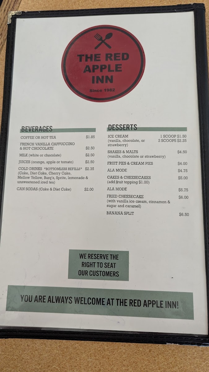 Menu The Red Apple Inn-7