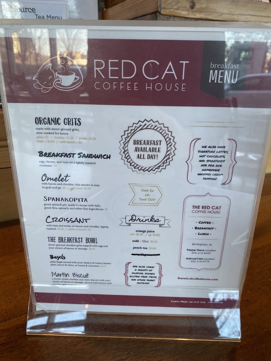 Menu The Red Cat @ Railroad Park-3