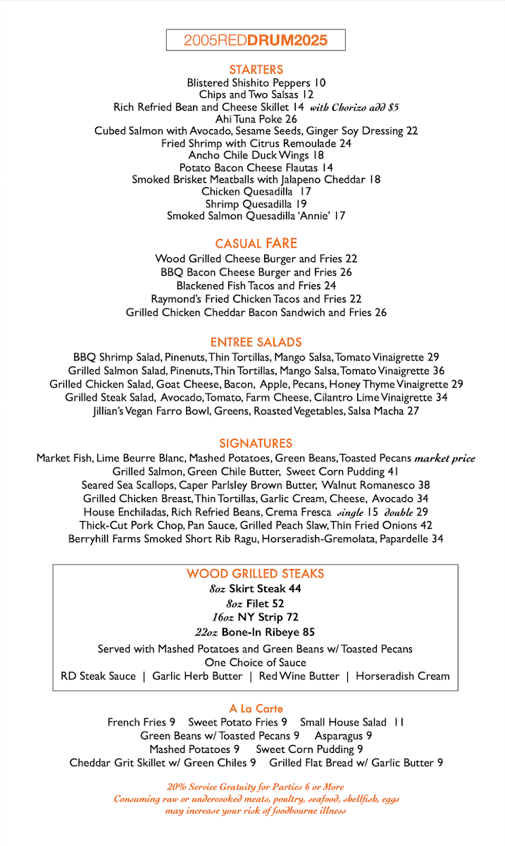 Menu The Red Drum-1