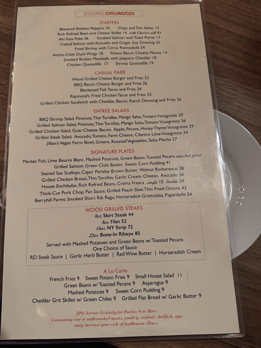 Menu The Red Drum-2