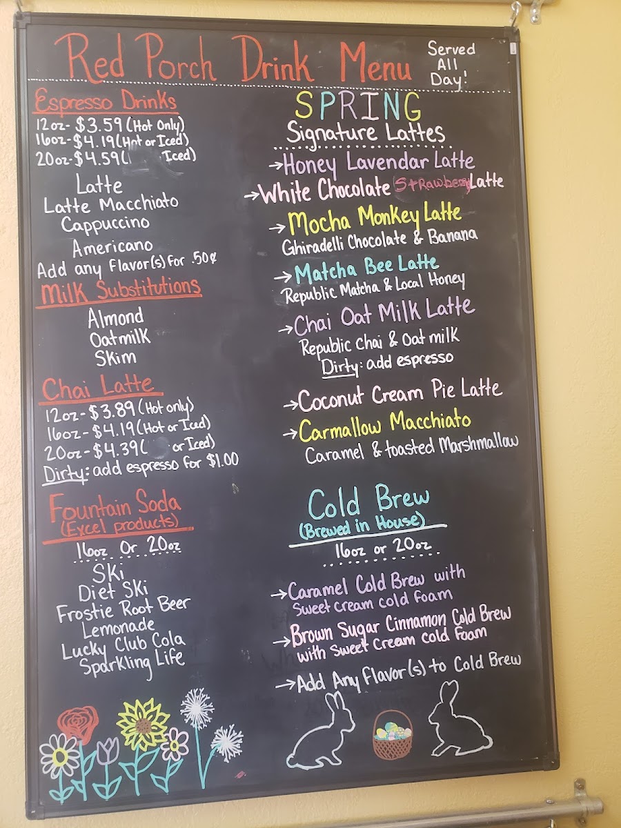 Menu The Red Porch Cafe-1