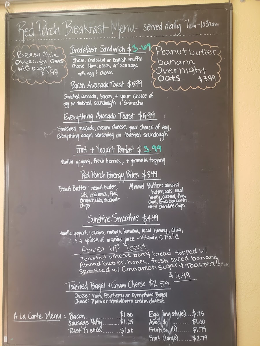 Menu The Red Porch Cafe-2