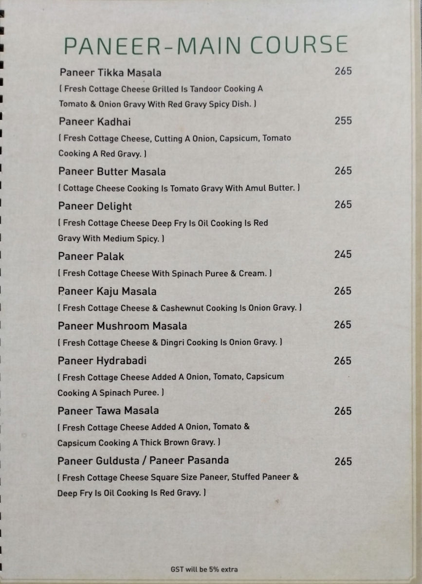 Menu The Regent-1