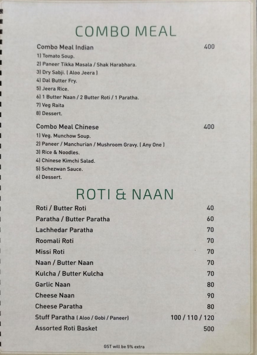 Menu The Regent-7