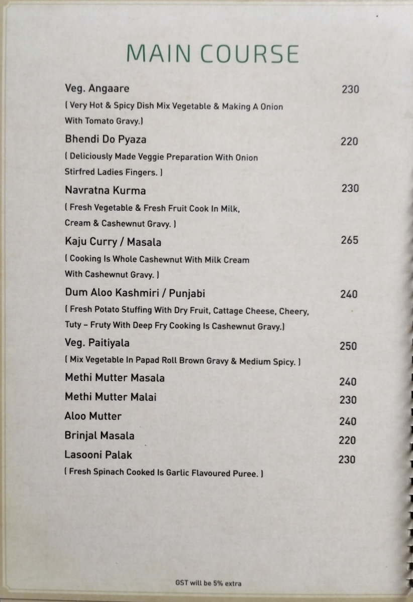 Menu The Regent-8