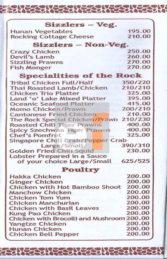 Menu The Rock Restaurant-3