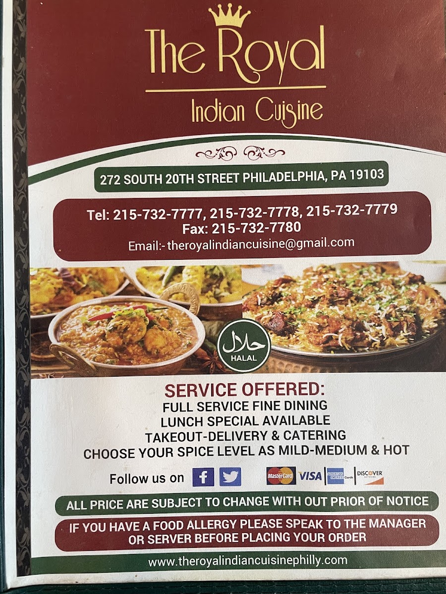 Menu The Royal Indian Cuisine (Lobongo Kabab & Cafe) Halal-1
