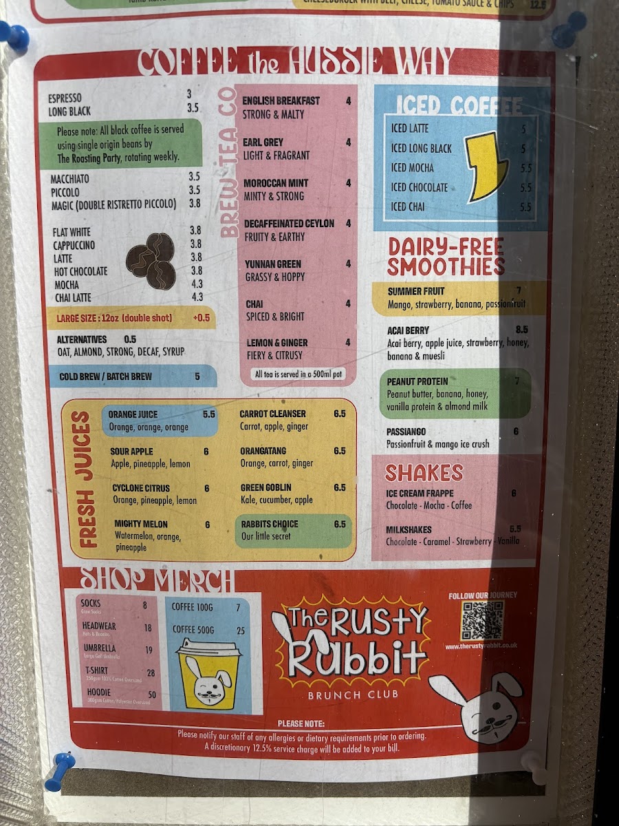 Menu The Rusty Rabbit - Australian Breakfast/brunch/lunch-10