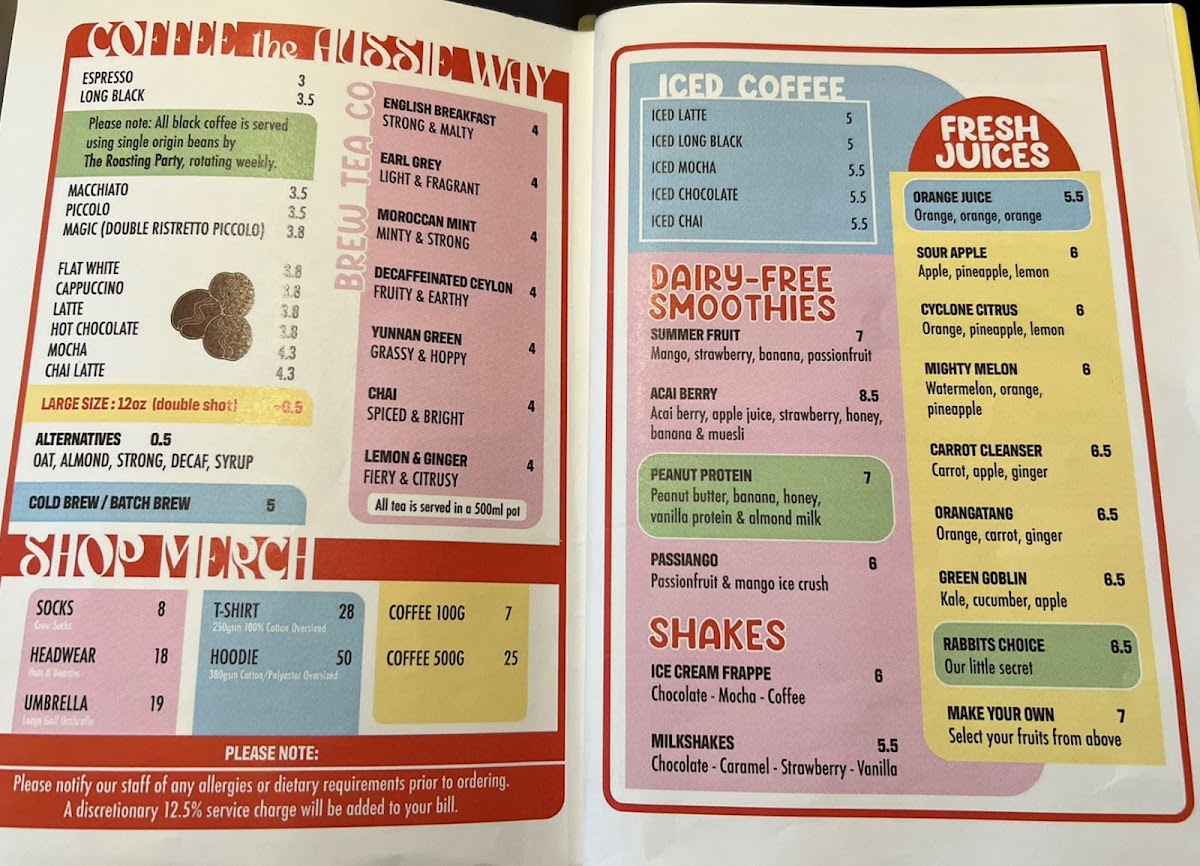 Menu The Rusty Rabbit - Australian Breakfast/brunch/lunch-6