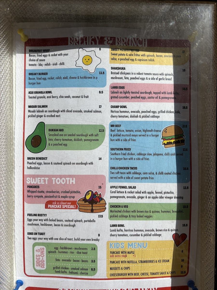 Menu The Rusty Rabbit - Australian Breakfast/brunch/lunch-8