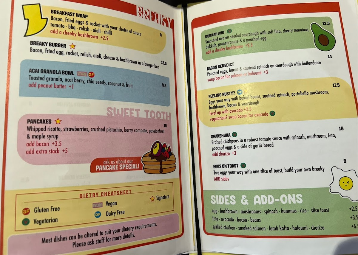 Menu The Rusty Rabbit - Australian Breakfast/brunch/lunch-9