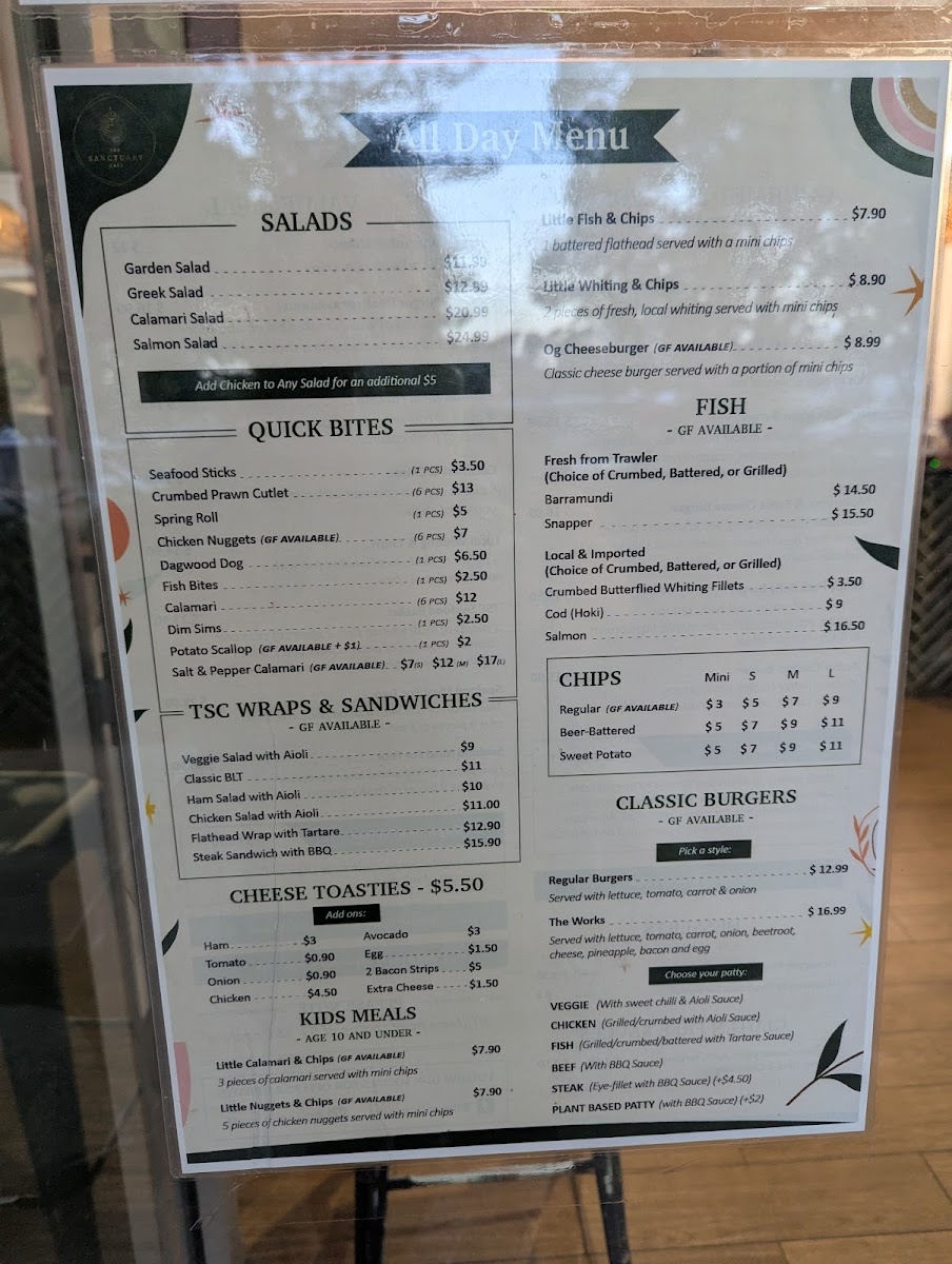Menu The Sanctuary Cafe Dicky Beach-6
