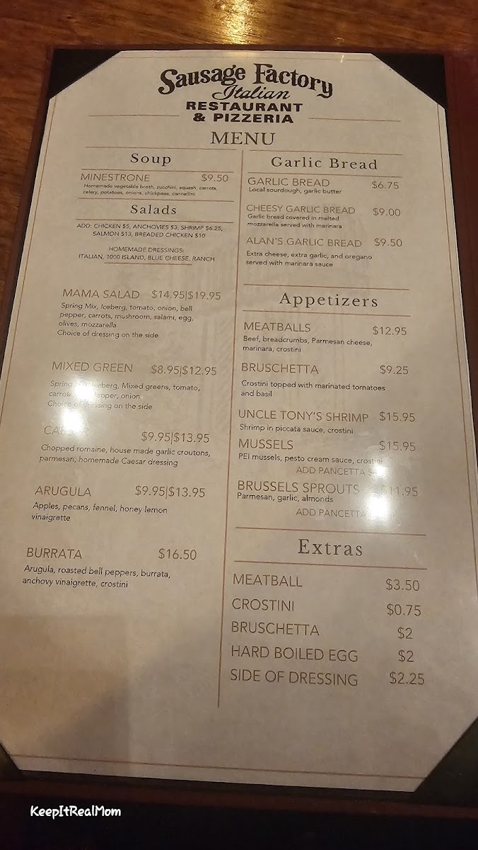 Menu The Sausage Factory-2