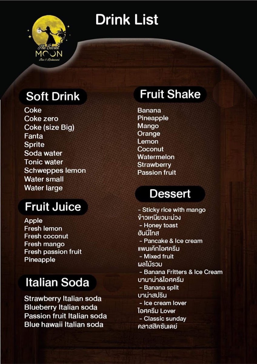 Menu The Secret Moon Bar And Restaurant-10