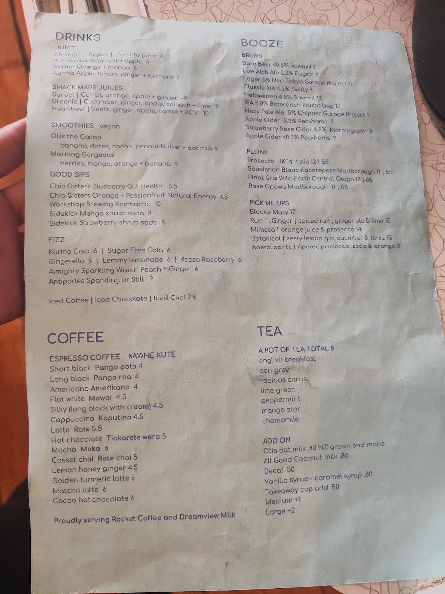 Menu The Shack-4