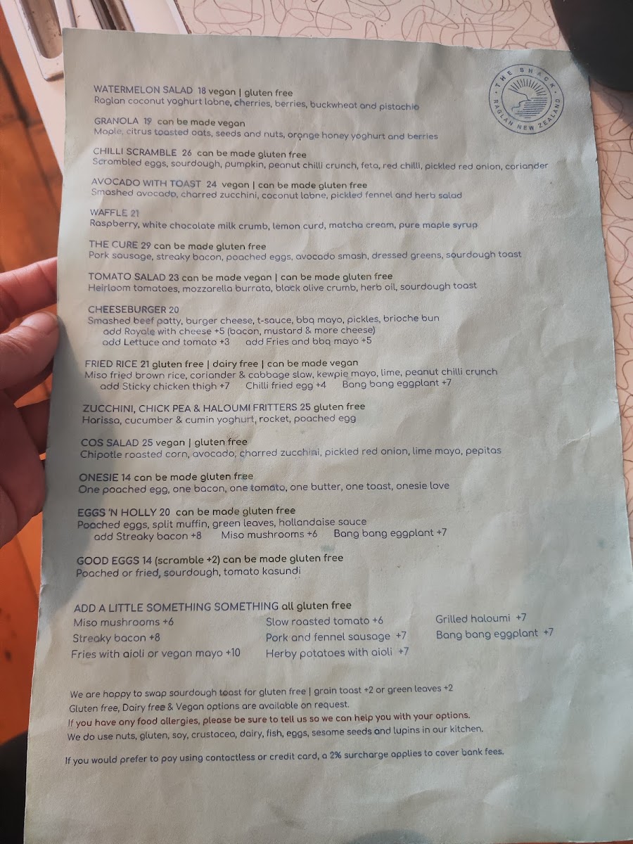 Menu The Shack-5