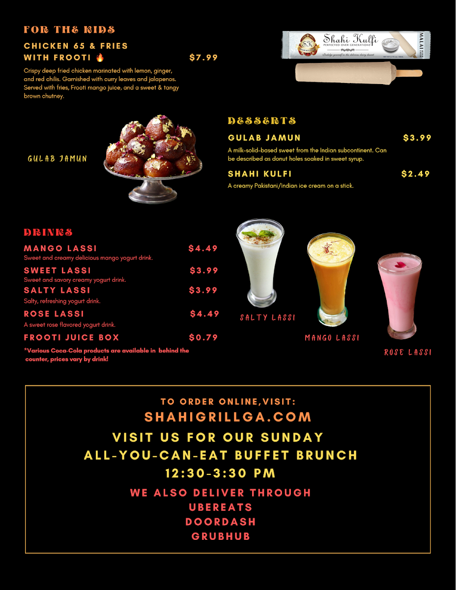 Menu The Shahi Grill - Indian Food Lawrenceville-3