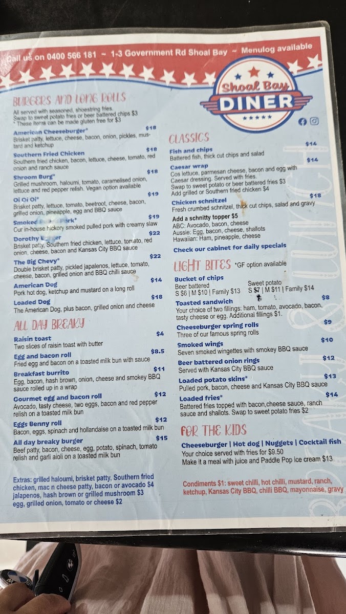 Menu The Shoal Bay Diner-1