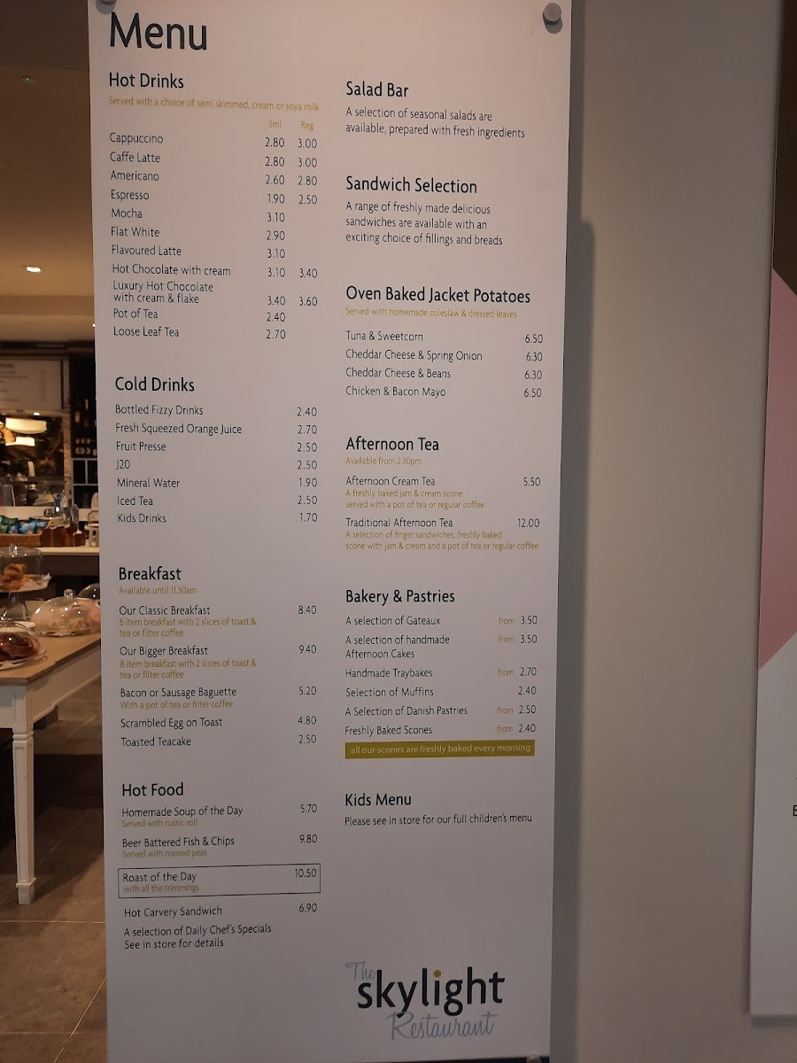 Menu The Skylight Restaurant-1