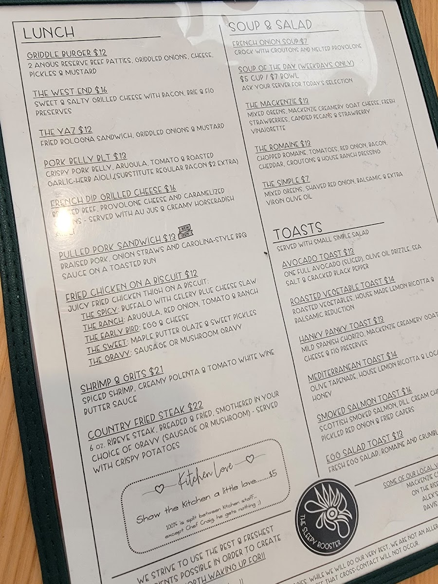 Menu The Sleepy Rooster-5