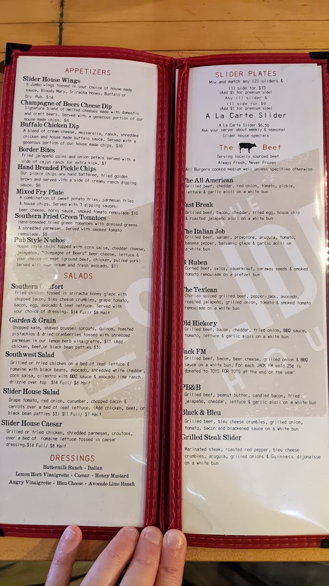 Menu The Slider House-2