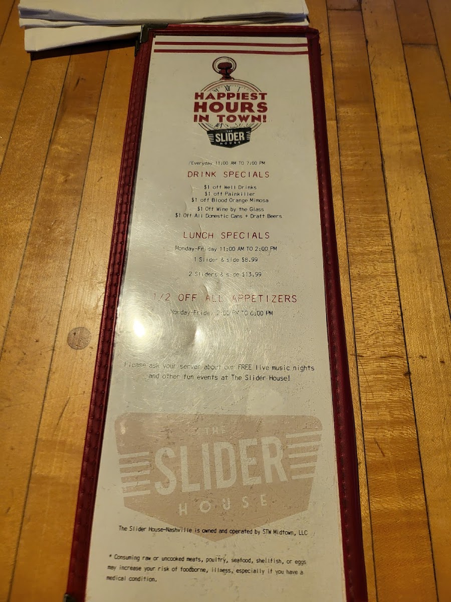 Menu The Slider House-9