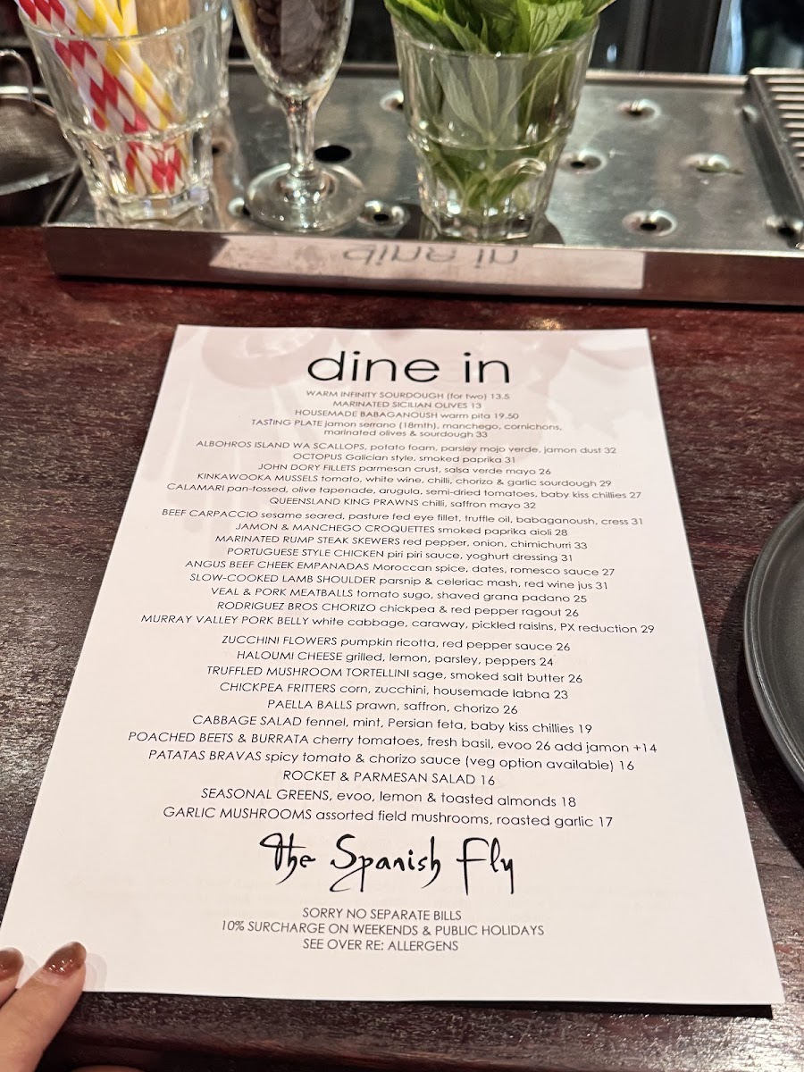 Menu The Spanish Fly-1