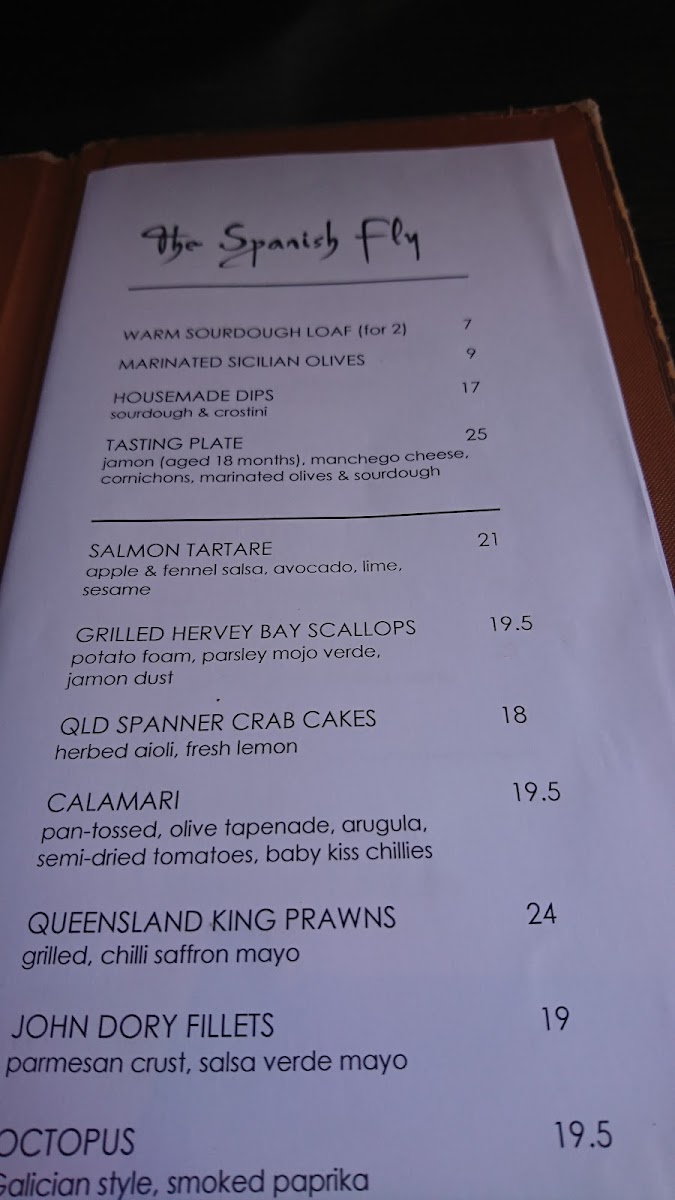 Menu The Spanish Fly-10