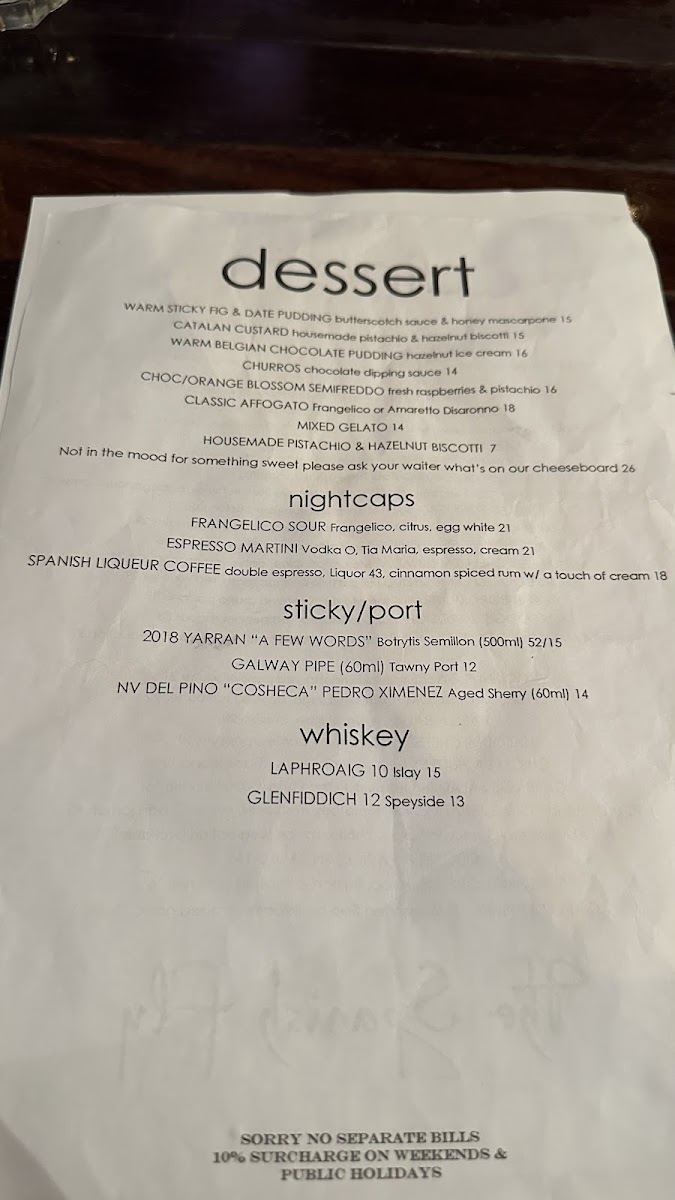 Menu The Spanish Fly-2