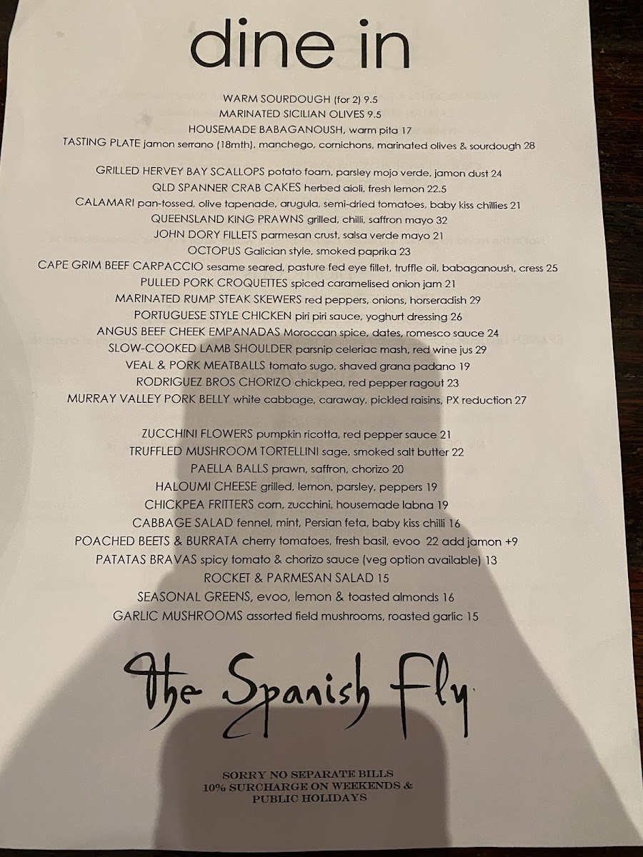 Menu The Spanish Fly-3