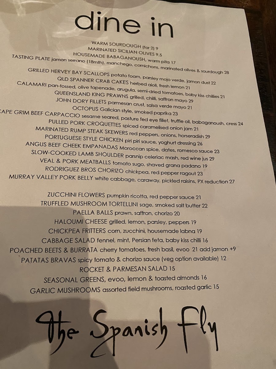 Menu The Spanish Fly-6