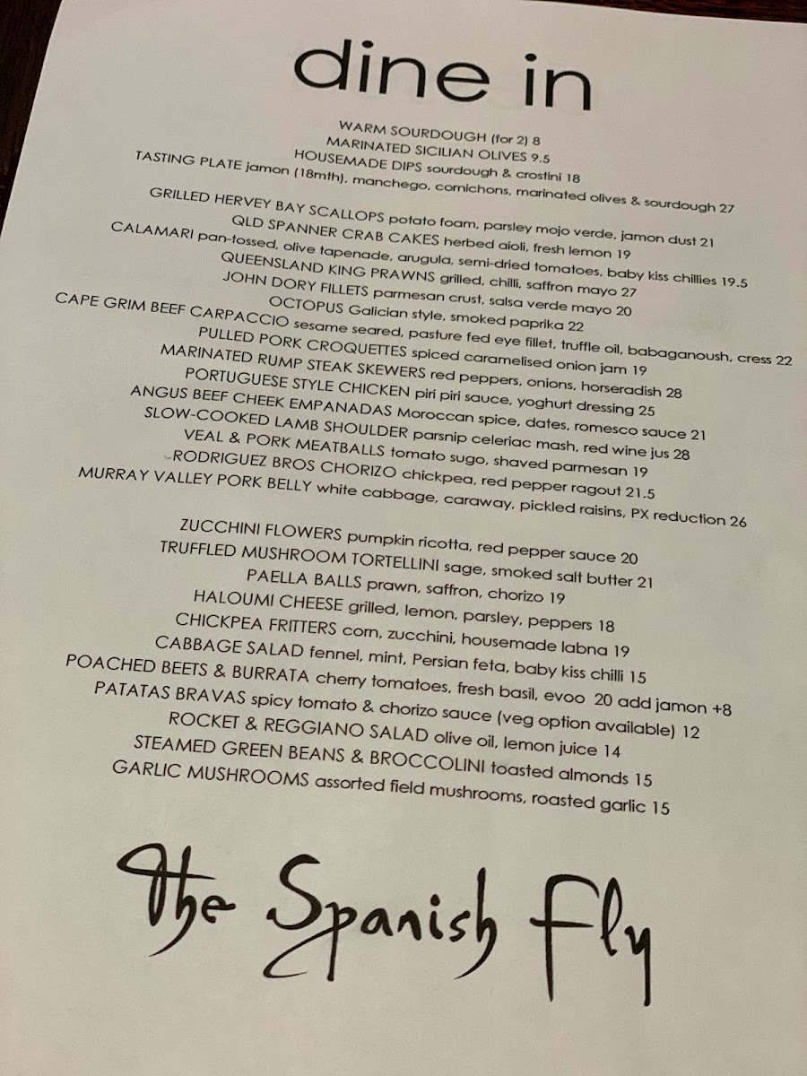 Menu The Spanish Fly-9