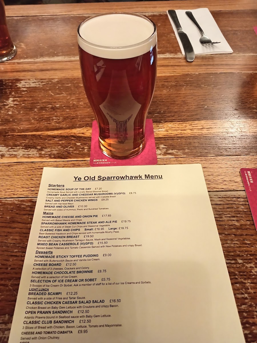 Menu The Sparrowhawk-2