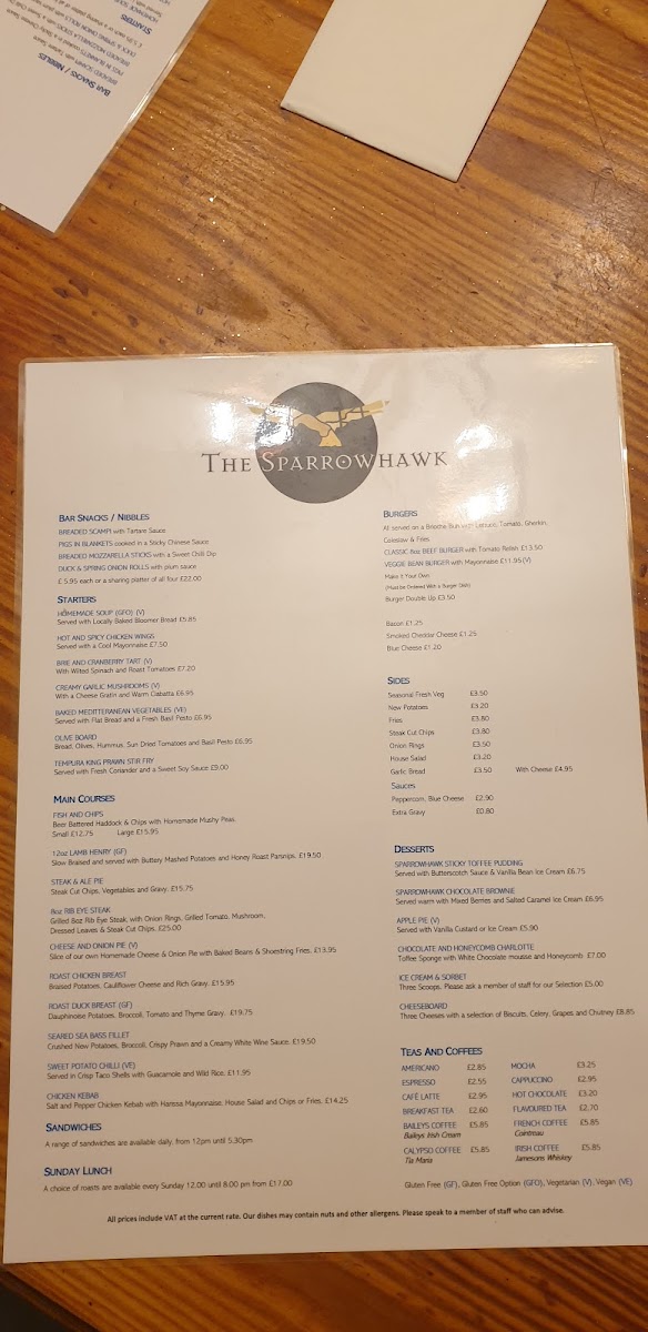 Menu The Sparrowhawk-3