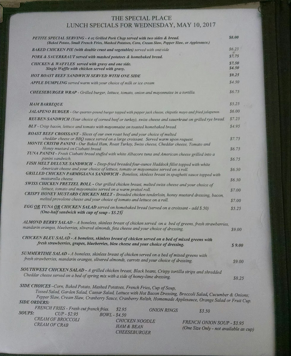Menu The Special Place-10