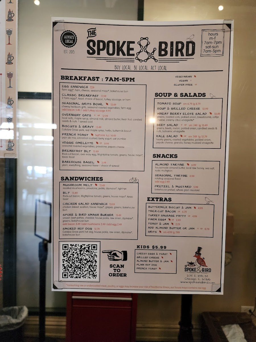 Menu The Spoke & Bird (South Loop)-4