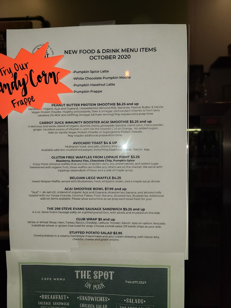 Menu The Spot On Main Café And Coffee Roasters-5