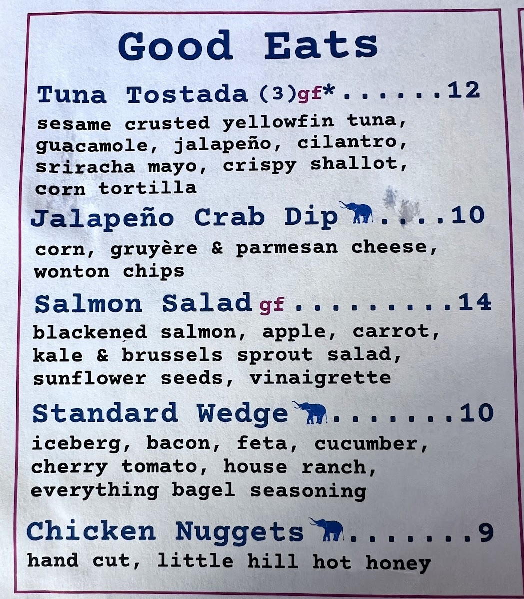 Menu The Standard Covington-6