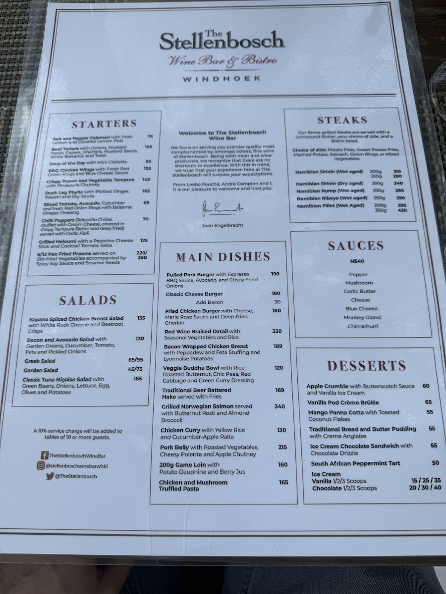 Menu The Stellenbosch Wine Bar And Bistro-5