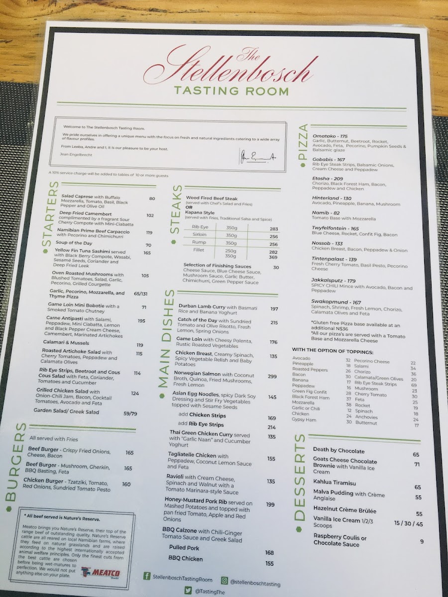 Menu The Stellenbosch Wine Bar And Bistro-9