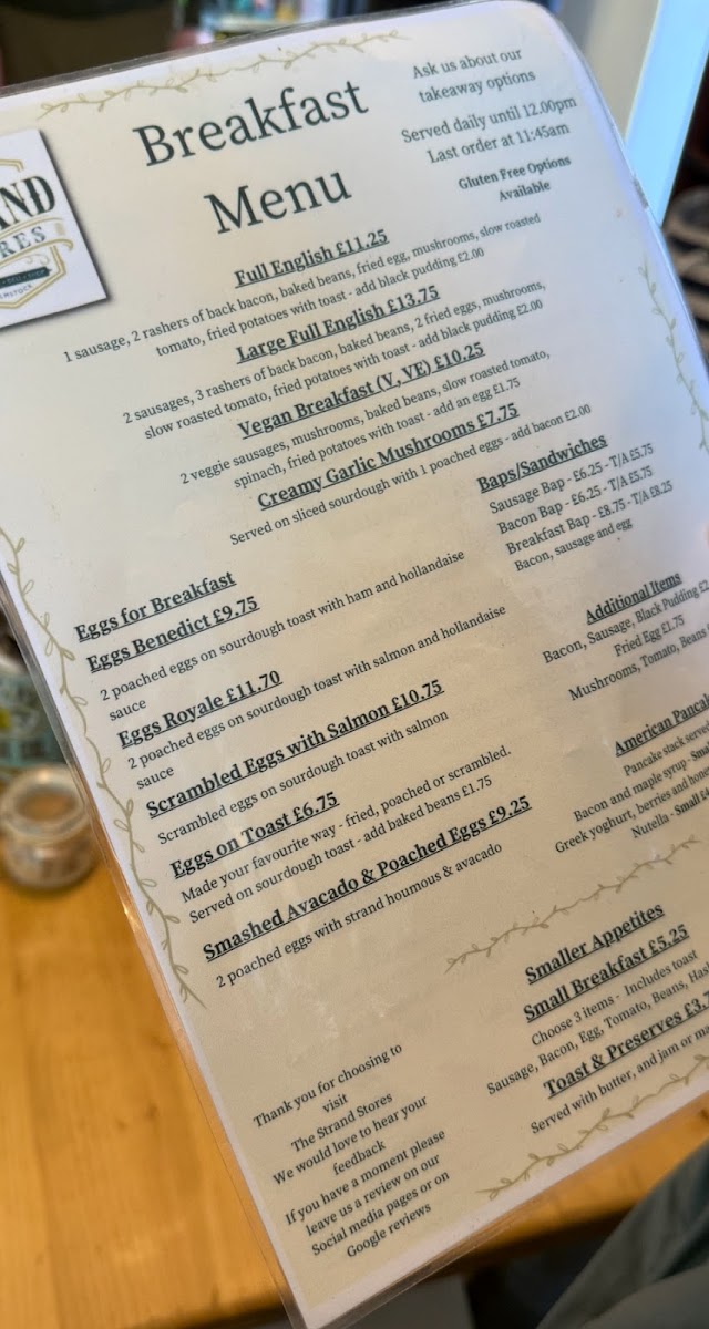 Menu The Strand Stores-1