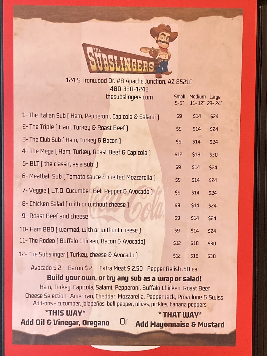 Menu The Subslingers-1